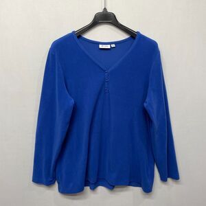 D&Co Denim & Co. Women Pullover Fleece Sweater Top Size 1X Blue B332 -24